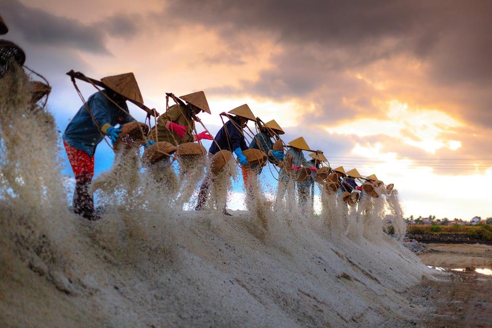 Free download high resolution image - free image free photo free stock image public domain picture  People working on salt field in Nha Trang, Southern Vietnam