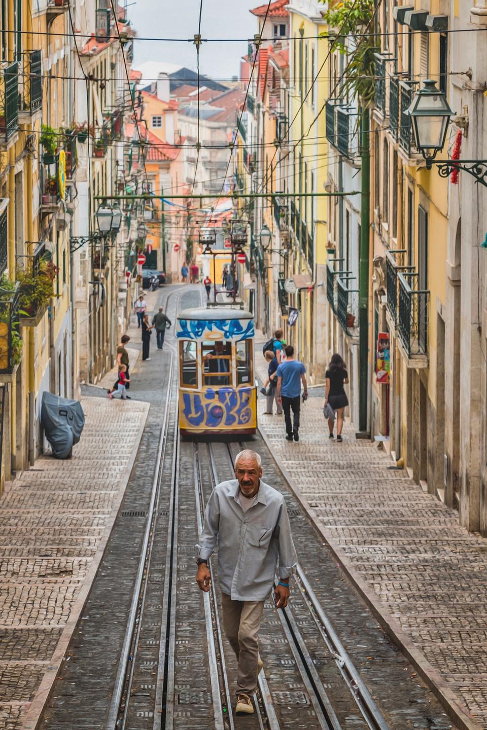 Free download high resolution image - free image free photo free stock image public domain picture  Romantic Lisbon street with the typical yellow tram