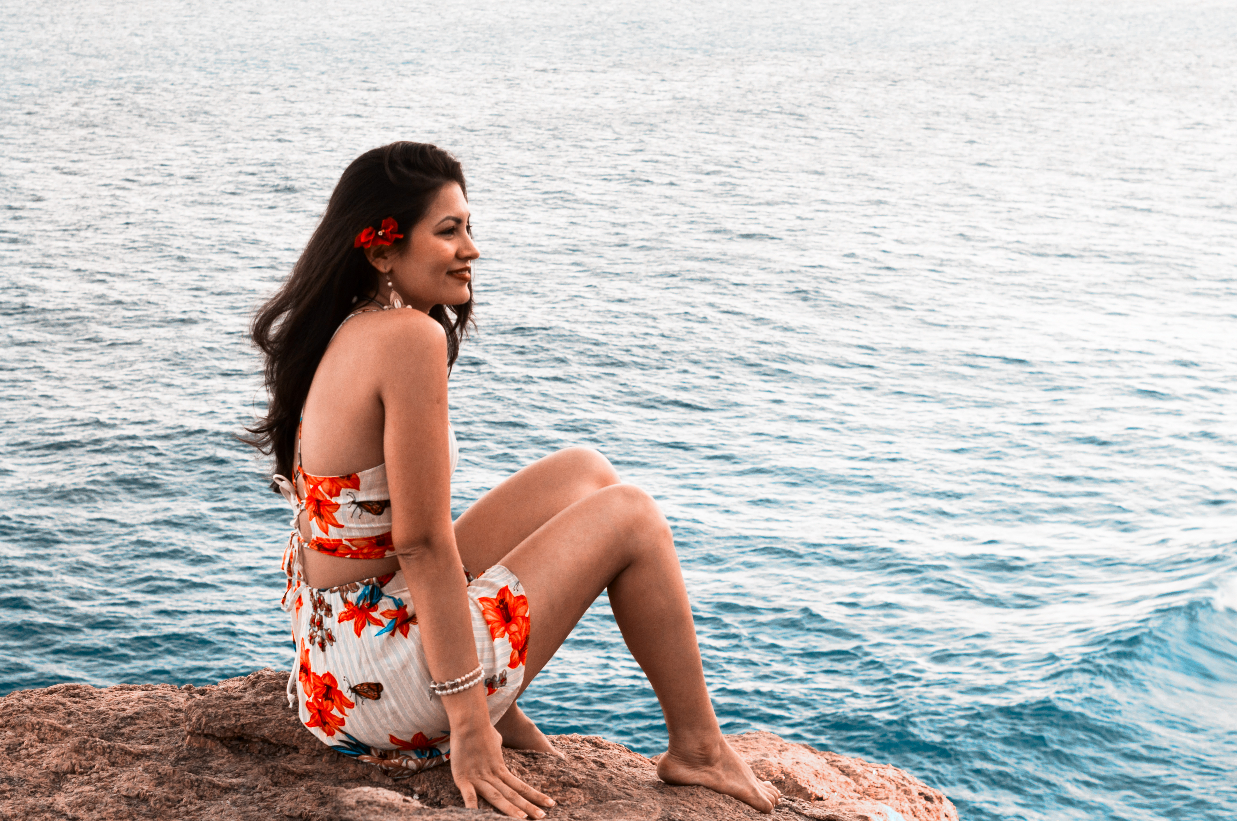 Free download high resolution image - free image free photo free stock image public domain picture -Sexy female sitting on the rock in the sea