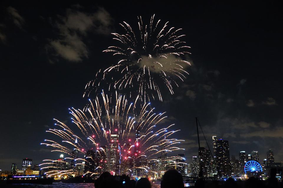 Free download high resolution image - free image free photo free stock image public domain picture  View of Chicago downtown and Navy Pier with grand fireworks