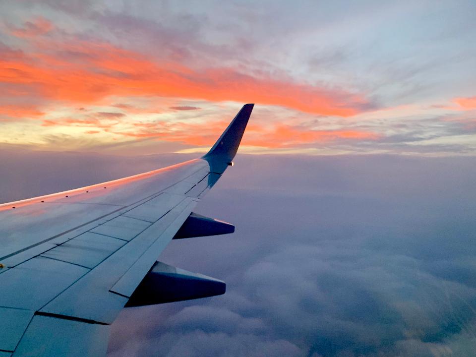 Free download high resolution image - free image free photo free stock image public domain picture  Wing of airplane reflecting sunset over the clouds