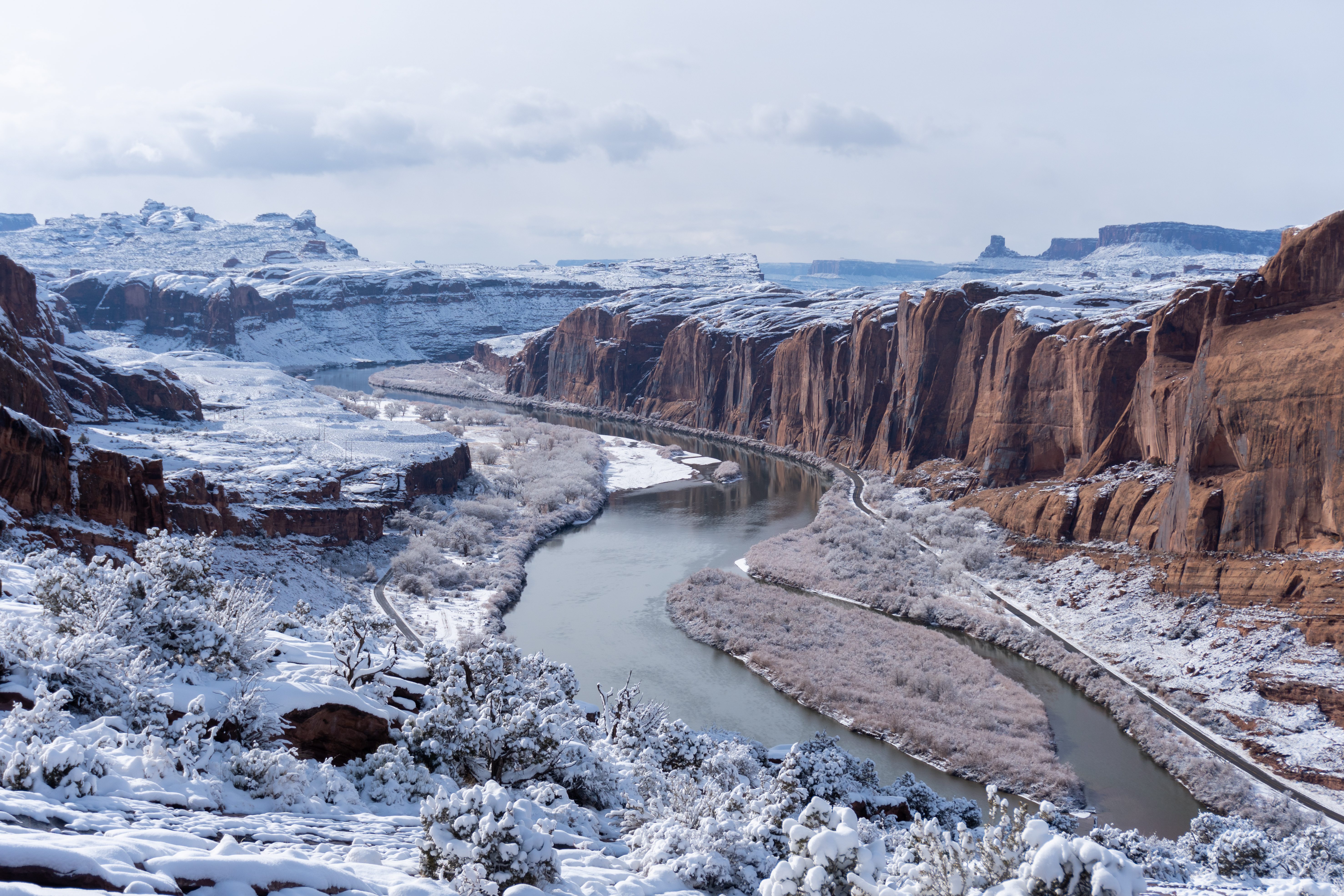 Free download high resolution image - free image free photo free stock image public domain picture -snowy river view from Moab rim trail